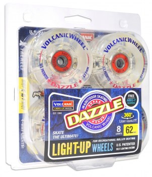 Set of 8 Volcanic Dazzle Light-Up Indoor/Outdoor Wheels with abec 7 Bearings!